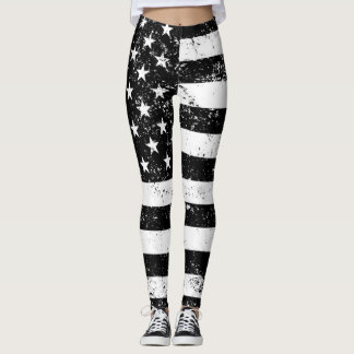 Us-flagga som är svartvit leggings