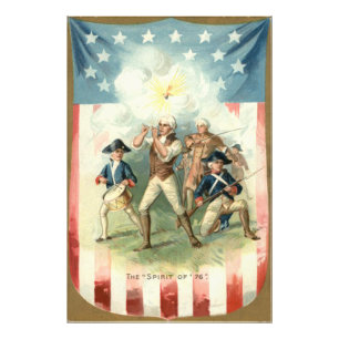 US Flagga Spirit of 76 Soldat Trumpojke Fototryck