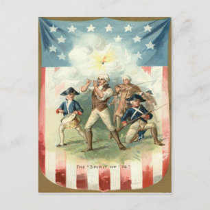 US Flagga Spirit of 76 Soldat Trumpojke Vykort