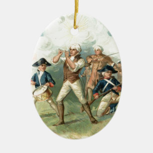 US Flagga Spirit of 76 Soldier Drummer Boy Julgransprydnad Keramik