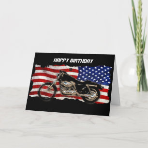 US Flagga, Stars och stripes, motorcykel, motorcyk Kort