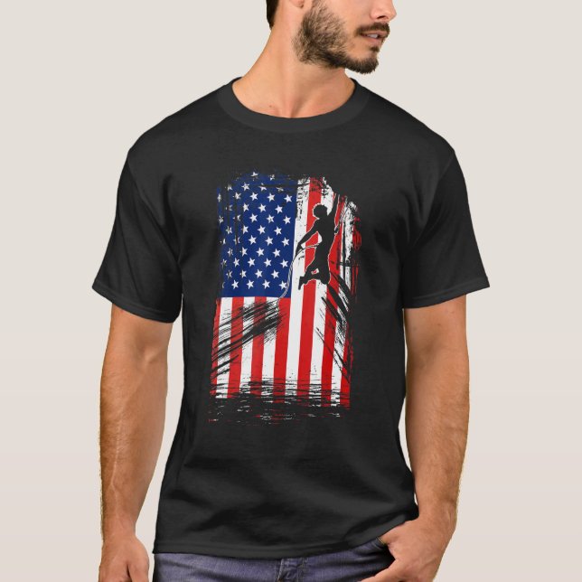 US Flagga Sten Kliber T Shirt (Framsida)