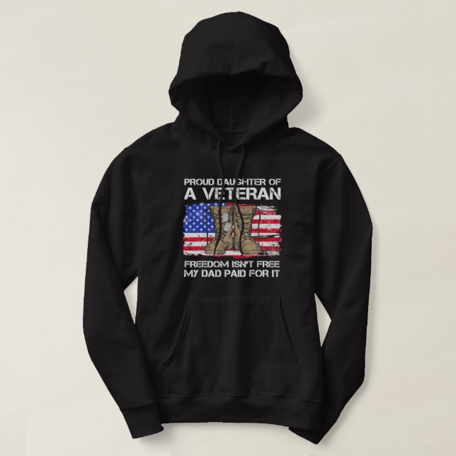 US Flagga stolt Dotter till en vigeransk amerikans Hoodie (Design framsida)
