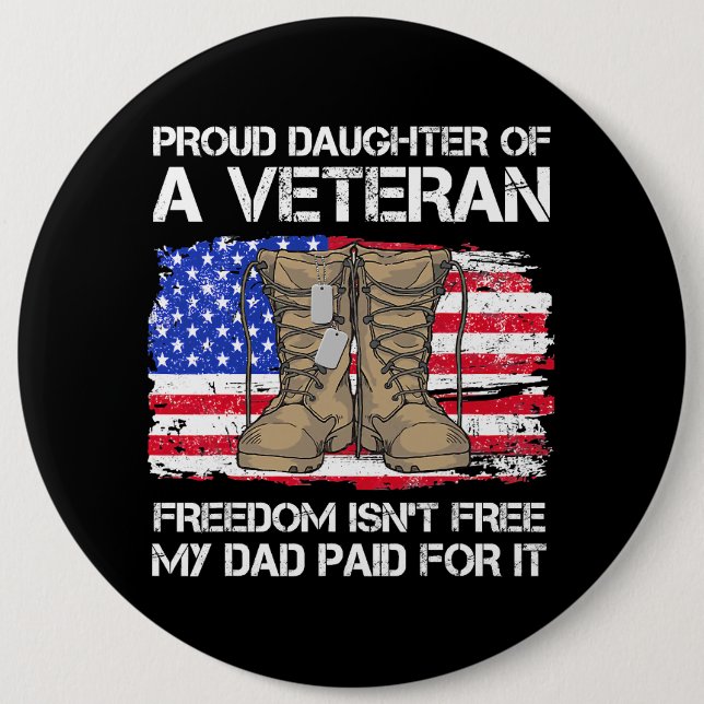 US Flagga stolt Dotter till en vigeransk amerikans Knapp (Framsida)