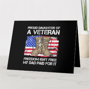 US Flagga stolt Dotter till en vigeransk amerikans Kort