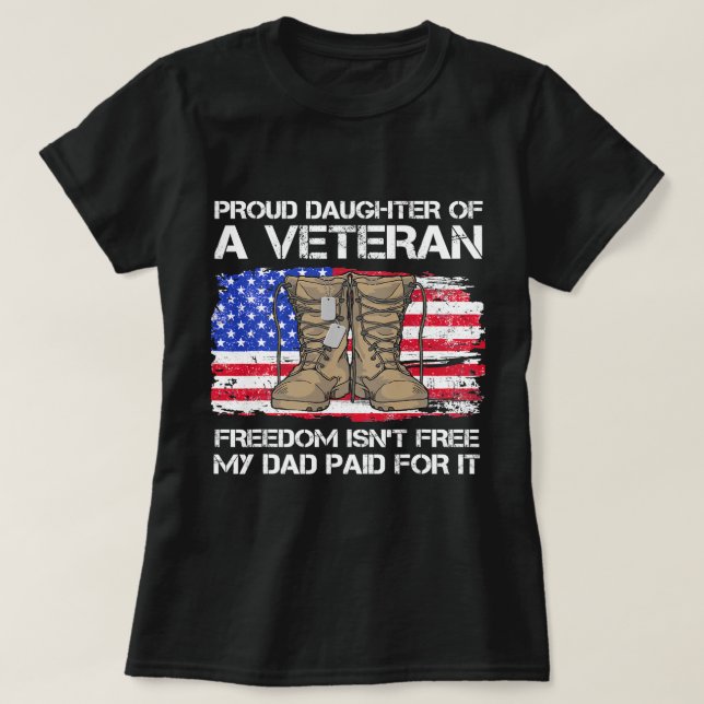 US Flagga stolt Dotter till en vigeransk amerikans T Shirt (Design framsida)