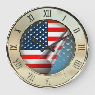 Us-flagga Stor Klocka