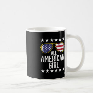 US Flagga Sunglasses American All Girl Memorial Da Kaffemugg