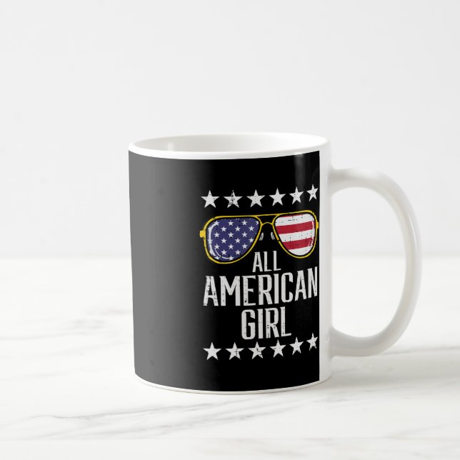 US Flagga Sunglasses American All Girl Memorial Da Kaffemugg (Höger)