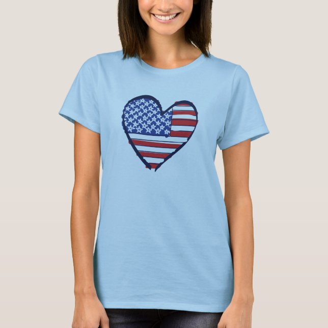US-Flagga Tee Shirt (Framsida)