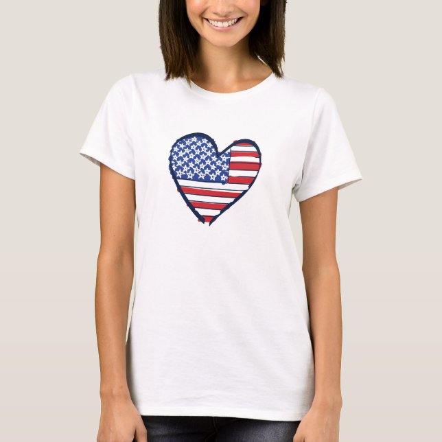 US-Flagga Tee Shirt (Framsida)
