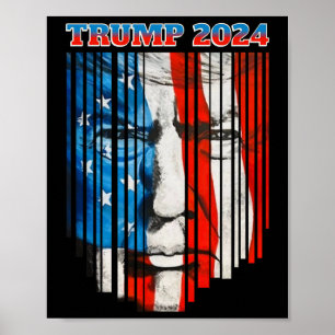 US Flagga Trump Vintage Donald Trump 4:e Jul Poster
