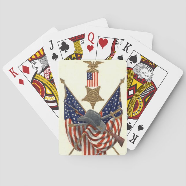 US Flagga Union Civil Krig Medal Eagle Casinokort (Baksidan)
