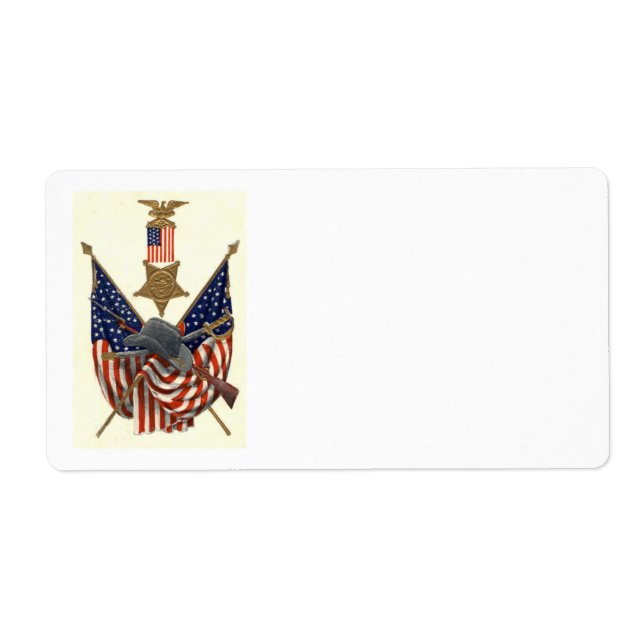 US Flagga Union Civil Krig Medal Eagle Fraktsedel (Framsidan)