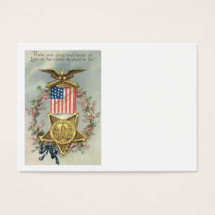 US Flagga Union Civil Krig Medal Eagle Wandele Visitkort