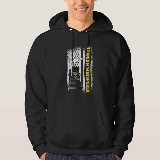 US Flagga Uranium Viskaare Kärnkraftsingenjör Hoodie (Framsida)