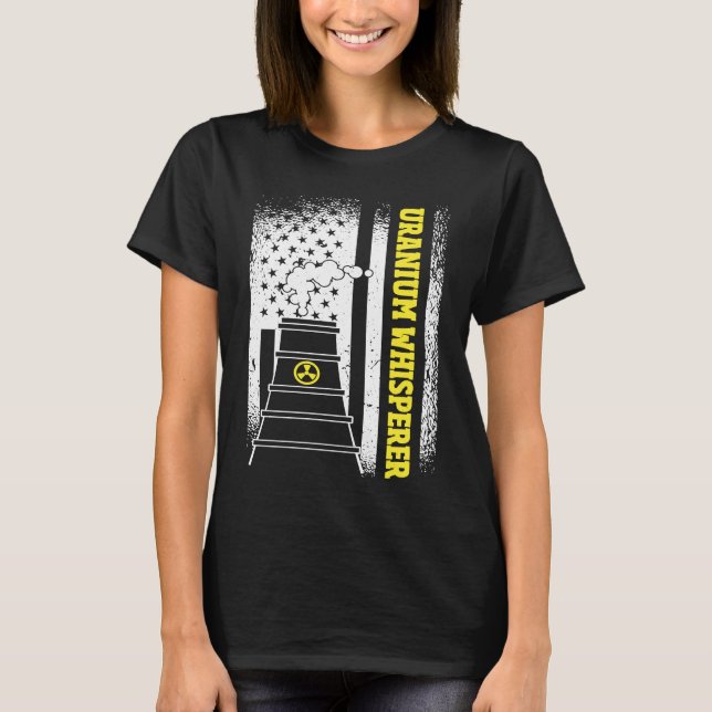 US Flagga Uranium Viskaare Kärnkraftsingenjör T Shirt (Framsida)