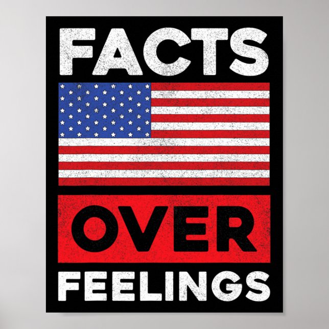 Us Flagga USA Fakta Före Känslor Roligt Re Poster (Framsidan)