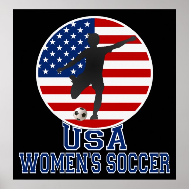 US Flagga USA Women's Soccer Poster (stor) (Framsidan)