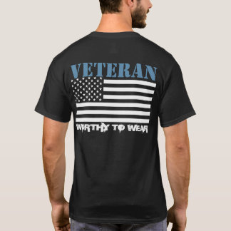 US Flagga - Veteran LUFT FORCE BLUE - Worthy to Bä T Shirt