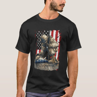 US Flagga Veteran Tack Militär Boot Memorial D T Shirt