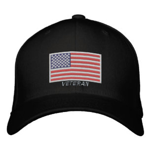 US Flagga - Veteran - värd för Bära Broderad Keps