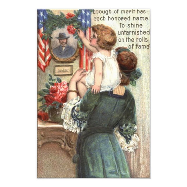 US Flagga Victorian Mor Child Ro Fototryck (Framsidan)