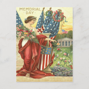 US Flagga Wandeans Dam Liberty Cemetery Vykort
