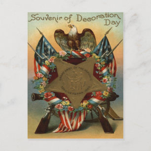 US Flagga Wandeeagle Gun Flowers Vykort