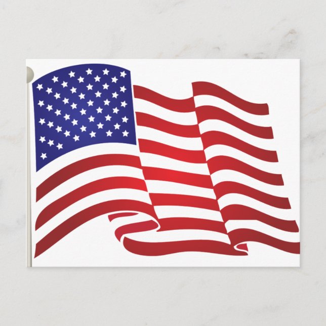 US Flagga Wave Vykort (Framsida)
