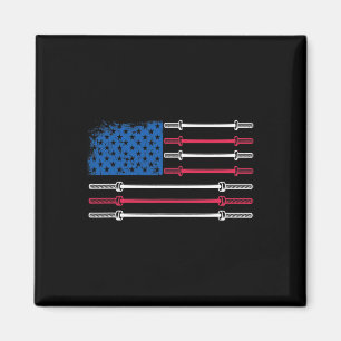 Us Flagga Weightlift Barbell Patriotic Kärlek Fitn Magnet