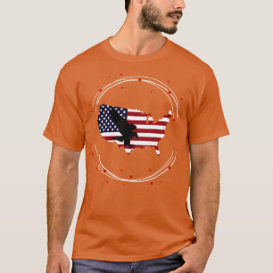 US Flagga with Eagle Silhouette 3 T Shirt