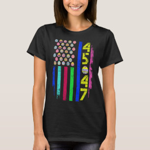 US Flagga with Eggs Funny Trump 45 47 Påsk Dag 2 T Shirt