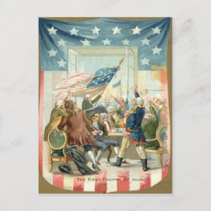 Us-flaggakongress först 4th Juli Vykort