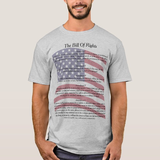 Us-flaggaräkning av rättigheter tee shirt (Framsida)