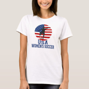 Us-flaggaUSA kvinna T-tröja för fotboll T-shirt