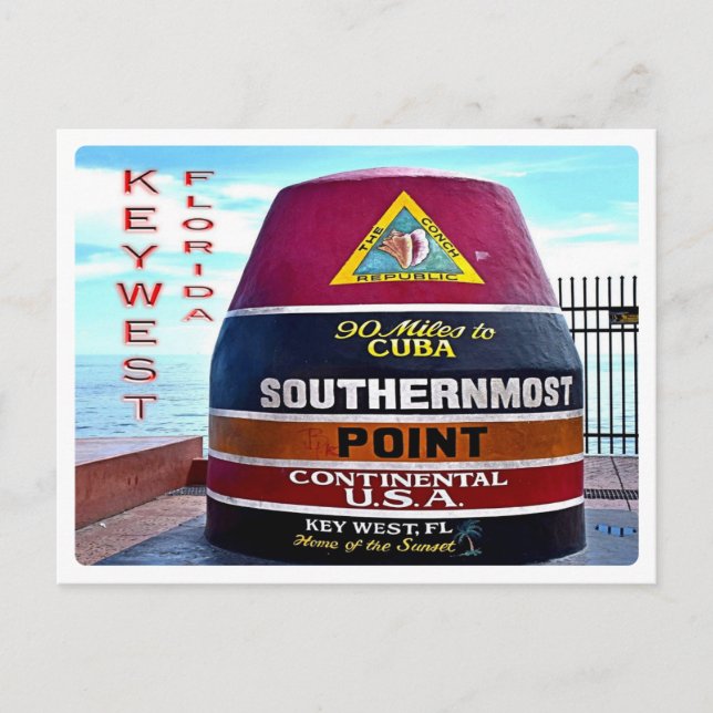 US Florida - Nyckel Väster - Southernmost point bu Vykort (Framsida)