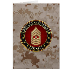 Us-flottor: Ledar- artilleriSergeant (USMC MGySgt) Hälsningskort