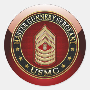 Us-flottor: Ledar- artilleriSergeant (USMC MGySgt) Runt Klistermärke