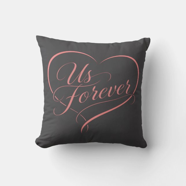 Us Forever Romantic Heart Pillow Kudde (Framsida)