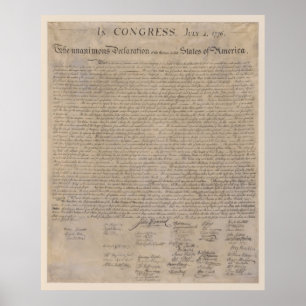 Us-förklaring av självständighet poster