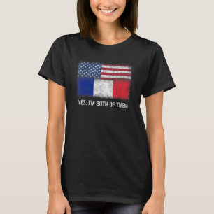 US Frankrike Fransk American Flagga Dual Citizen C T Shirt