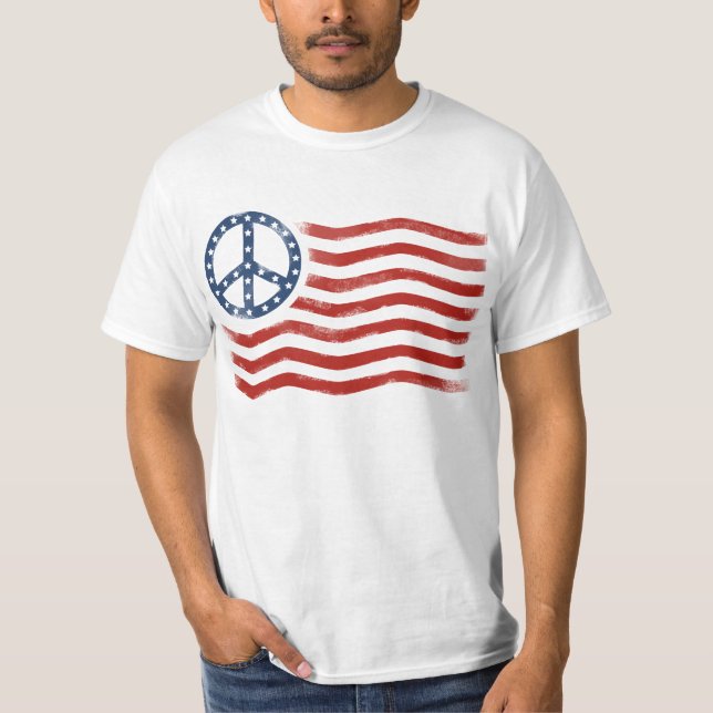 Us-fredflagga T-shirt (Framsida)
