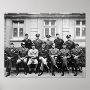 US General WWII - Ike, Patton, Bradley Poster