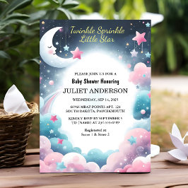 US Glitter Twinkle Twinkle Little Star Baby Shower Inbjudningar
