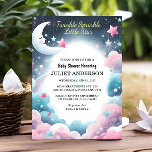 US Glitter Twinkle Twinkle Little Star Baby Shower Inbjudningar