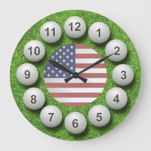 Us-golfbollur Stor Klocka