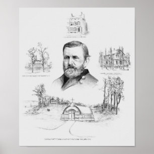 US Grant Memorial Print - General Grant's Grav Poster