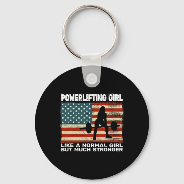 US Gym Powerlifter Powerlift Weightlift för Nyckelring (Framsida)