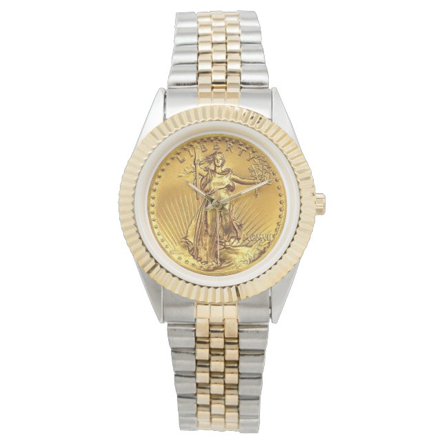 US High-Relief St.Gauden $20 Guldmynt Replica Armbandsur (Framsida)